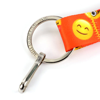 Buttonsmith Emoji Orange Custom Lanyard - Made in USA - Buttonsmith Inc.