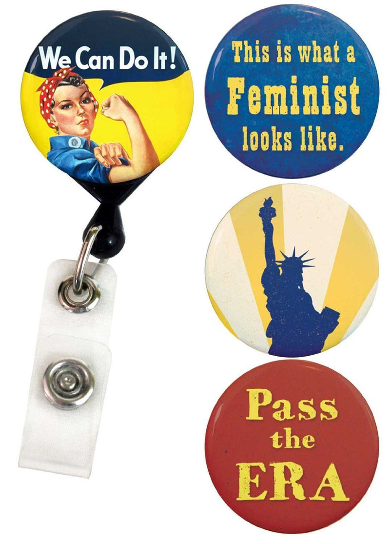Buttonsmith® Feminist Tinker Reel® Badge Reel – Made in USA - Buttonsmith Inc.