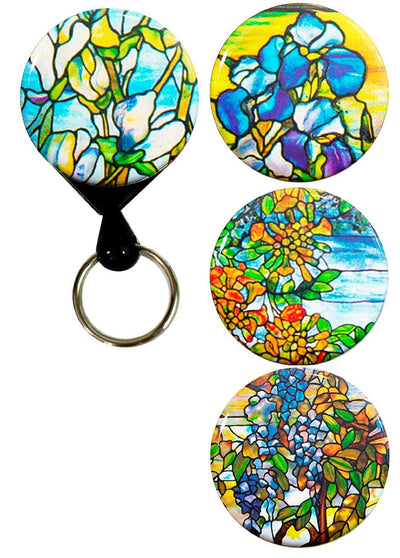 Buttonsmith® Louis Comfort Tiffany Magnolia Tinker Reel® Badge Reel – Made in USA - Buttonsmith Inc.