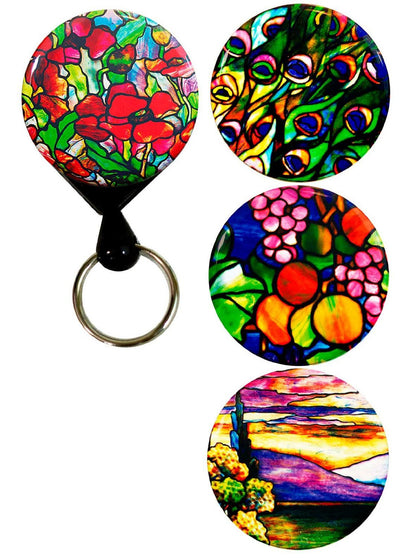 Buttonsmith® Louis Comfort Tiffany Poppies Tinker Reel® Badge Reel – Made in USA - Buttonsmith Inc.