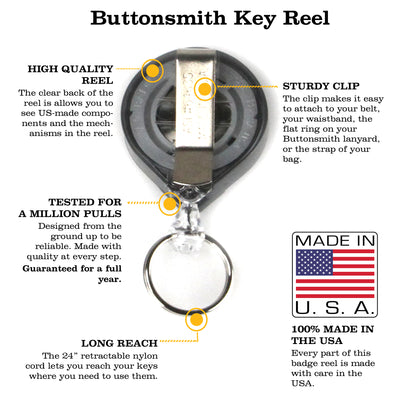 Tinker Reel Wholesale Bulk Pack - 144 Reels with Key Rings - Buttonsmith Inc.