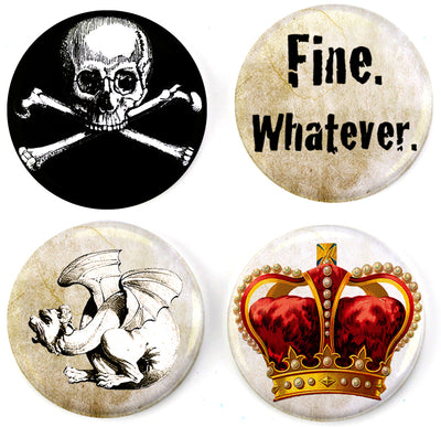 Buttonsmith® Punk Goth Tinker Top® Set – Made in USA – for use with Tinker Reel® Badge Reels - Buttonsmith Inc.
