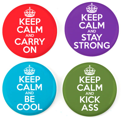 Buttonsmith® Keep Calm Tinker Top® Set – Made in USA – for use with Tinker Reel® Badge Reels - Buttonsmith Inc.