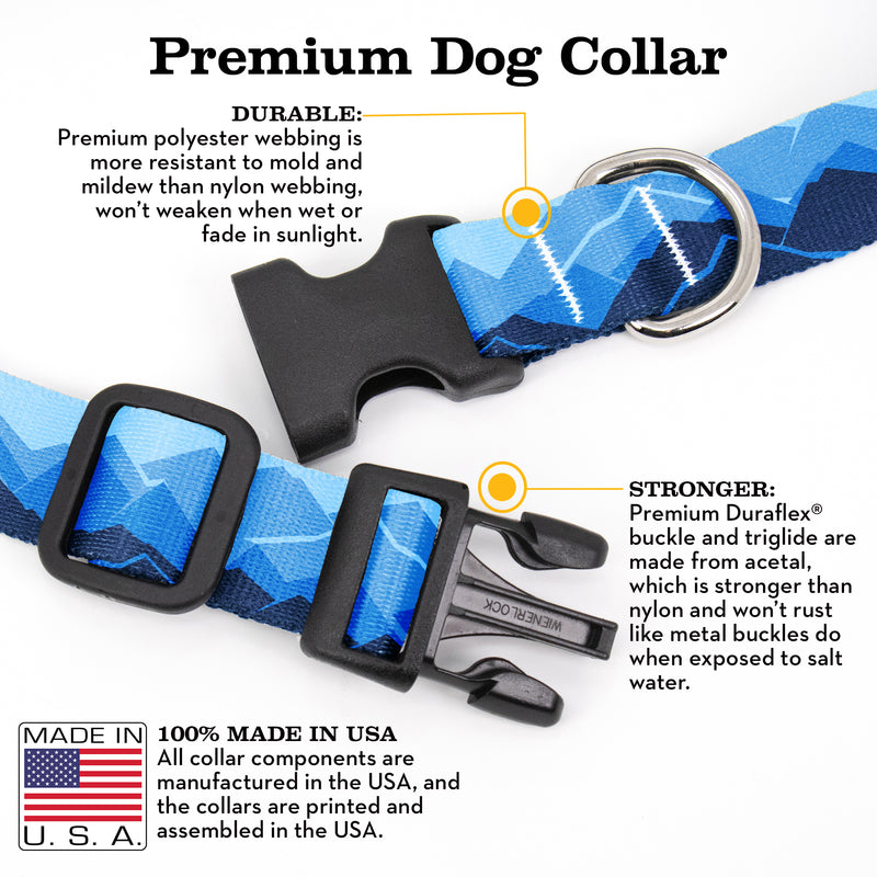 Blue Mountains Dog Collar - Made in USA