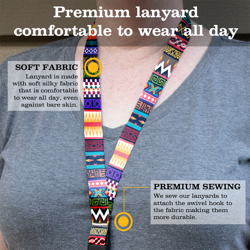 Multicultural Breakaway Lanyard - with Buckle and Flat Ring - Made in the USA