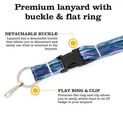 Twilight Ink Breakaway Lanyard - with Buckle and Flat Ring - Made in the USA