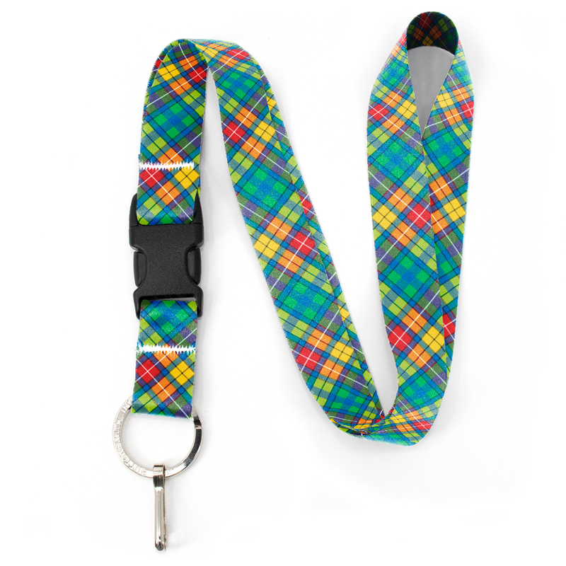 Buchanan Plaid Premium Lanyard - with Buckle and Flat Ring - Made in the USA