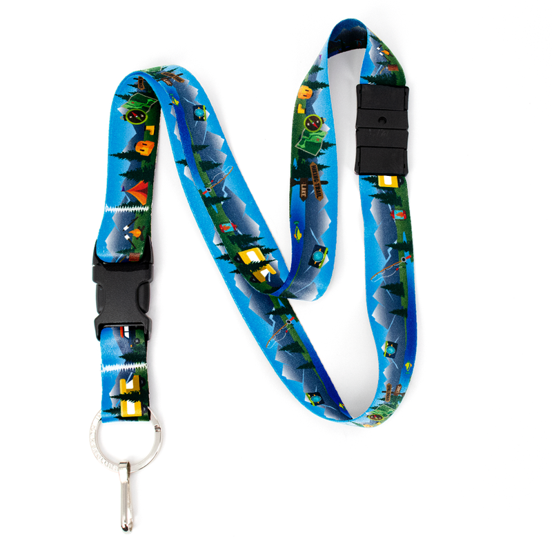 Happy Camper Breakaway Lanyard - with Buckle and Flat Ring - Made in the USA