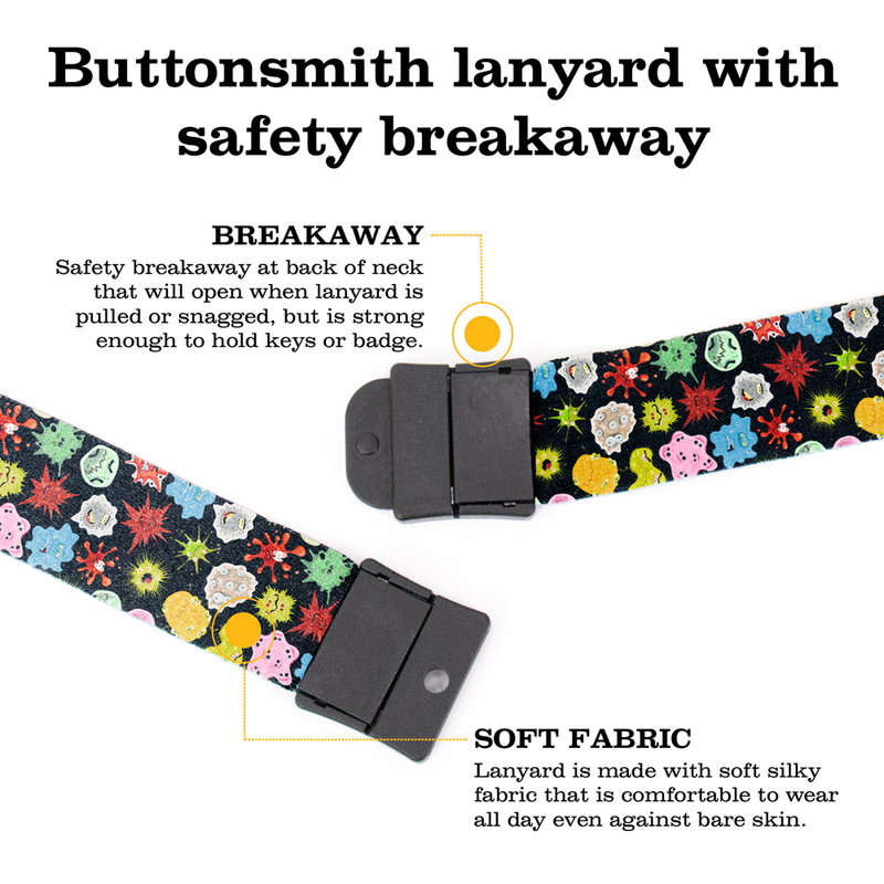Microbiome Breakaway Lanyard - with Buckle and Flat Ring - Made in the USA
