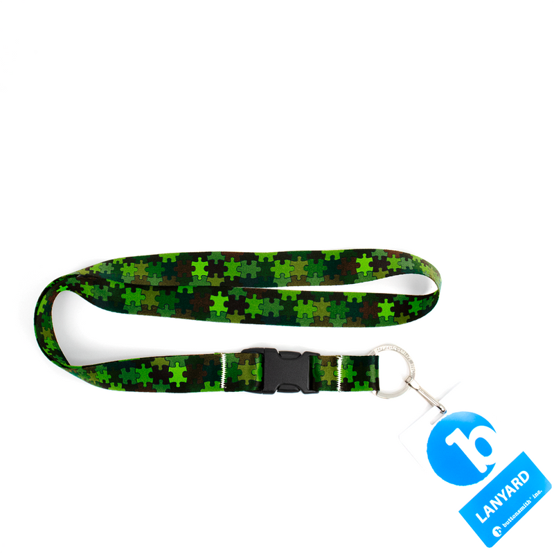 Forest Puzzle Premium Lanyard - with Buckle and Flat Ring - Made in the USA