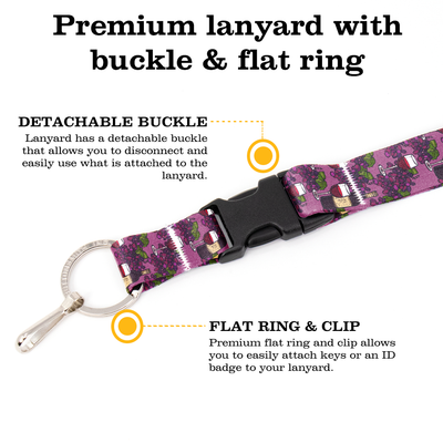 Cabernet Premium Lanyard - with Buckle and Flat Ring - Made in the USA