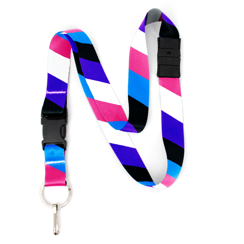 Gender Fluid Pride Breakaway Lanyard - with Buckle and Flat Ring - Made in the USA