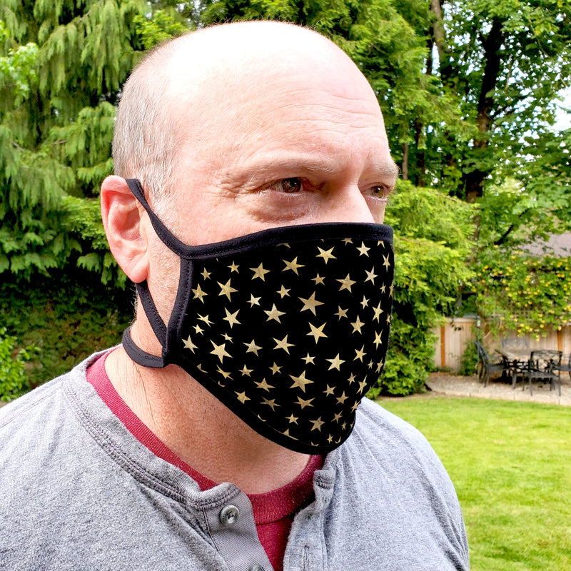 Buttonsmith Stars Youth Adjustable Face Mask with Filter Pocket - Made in the USA - Buttonsmith Inc.
