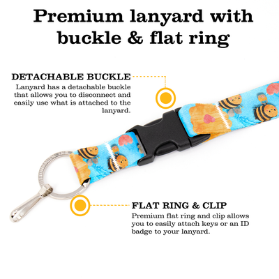 Baby Bumblebee Breakaway Lanyard - with Buckle and Flat Ring - Made in the USA