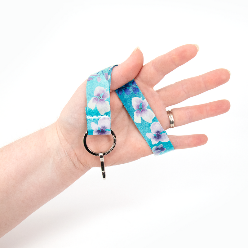 Tranquility Wristlet Lanyard - Short Length with Flat Key Ring and Clip - Made in the USA