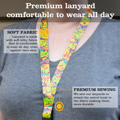 Melody Premium Lanyard - with Buckle and Flat Ring - Made in the USA