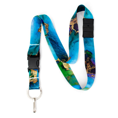 Buttonsmith Lagoon Breakaway Lanyard - with Buckle and Flat Ring - Made in the USA - Buttonsmith Inc.