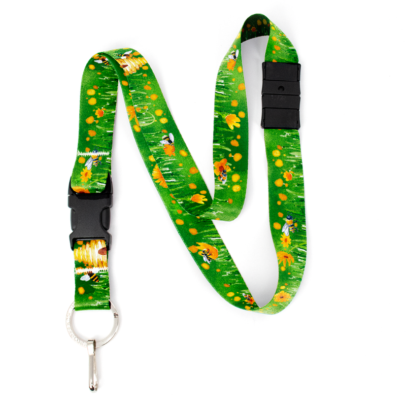 Let It Bee Breakaway Lanyard - with Buckle and Flat Ring - Made in the USA