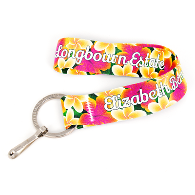 Aloha Lei Custom Wristlet Lanyard - with Buckle and Flat Ring - Made in the USA