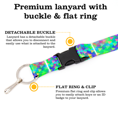 Intensity Triangular Premium Lanyard - with Buckle and Flat Ring - Made in the USA