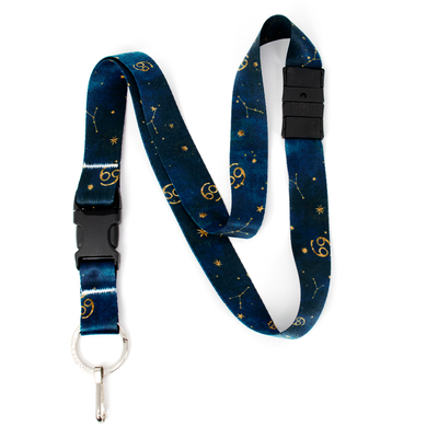 Cancer Zodiac Breakaway Lanyard - with Buckle and Flat Ring - Made in the USA