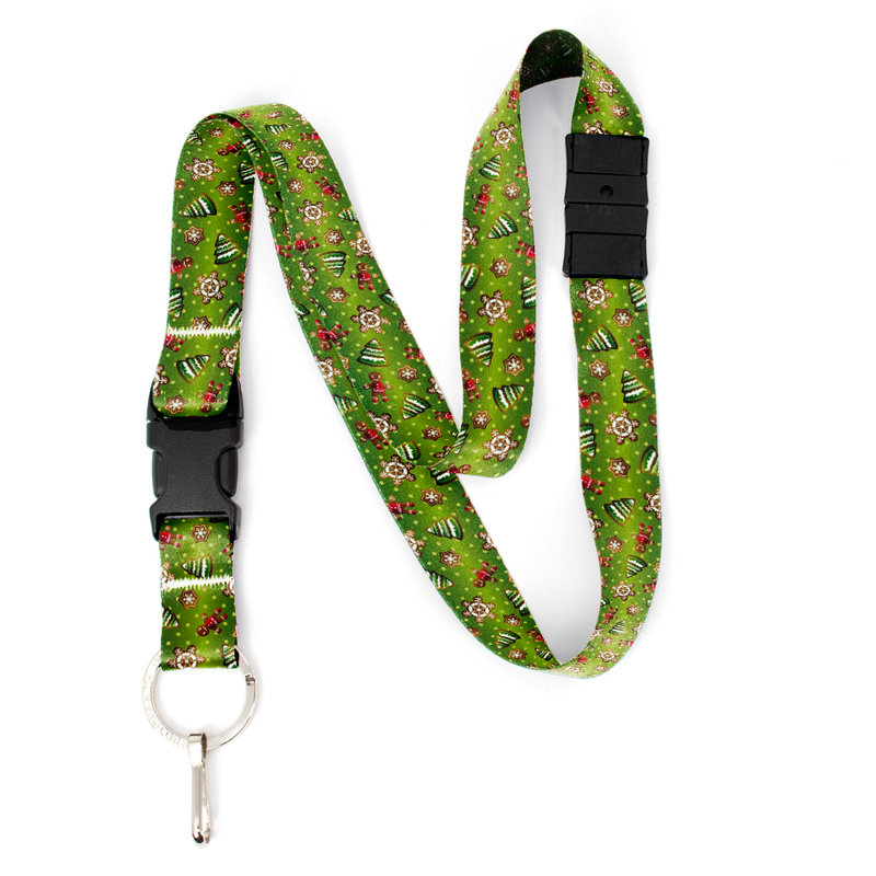Christmas Cookies Breakaway Lanyard - with Buckle and Flat Ring - Made in the USA