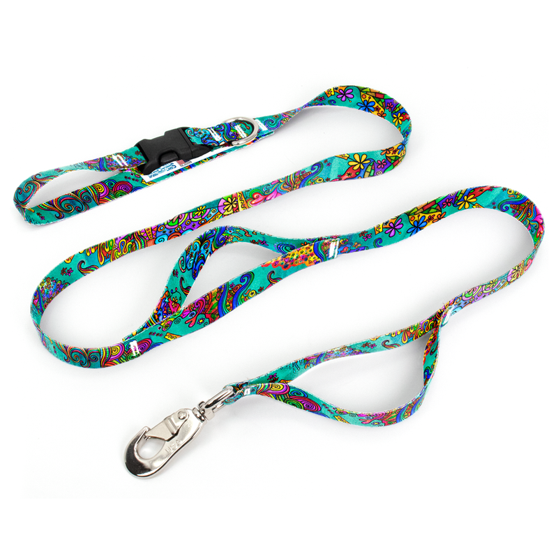 Watercolor Doodles Fab Grab Leash - Made in USA
