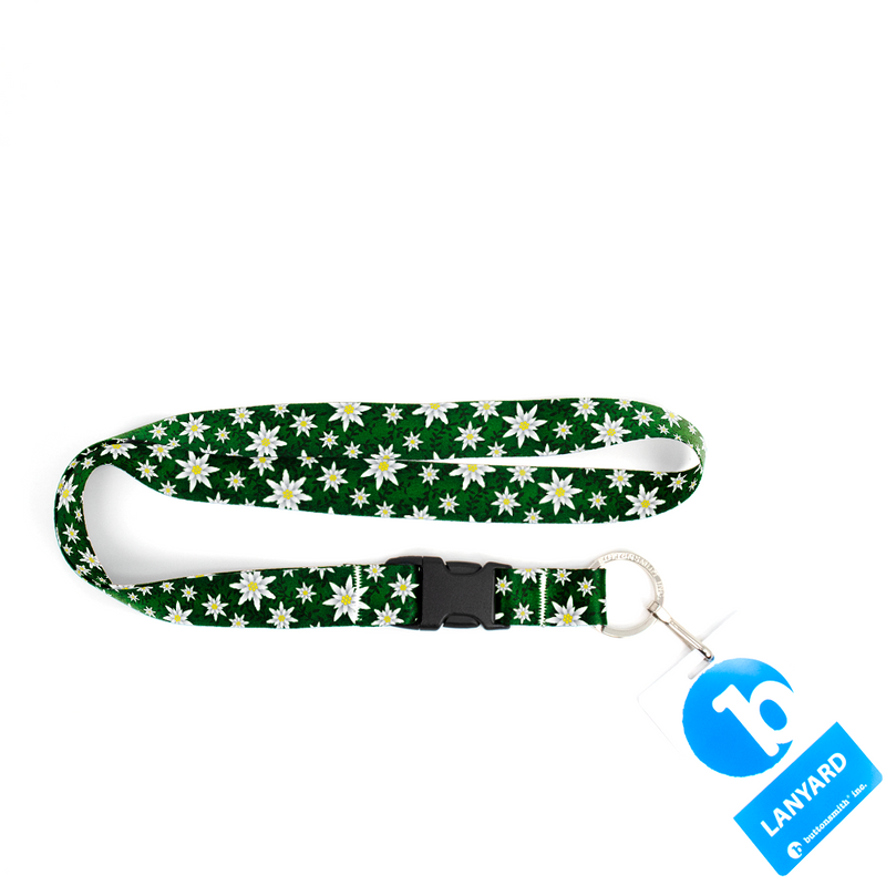 Edelweiss Premium Lanyard - with Buckle and Flat Ring - Made in the USA