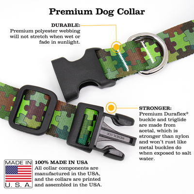 Forest Puzzle Dog Collar - Made in USA