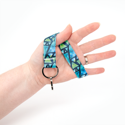 Isosceles Wristlet Lanyard - Short Length with Flat Key Ring and Clip - Made in the USA