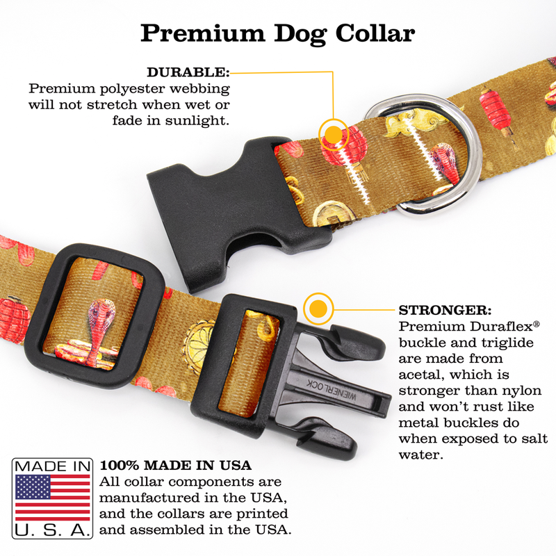 Zodiac Lunar Snake Dog Collar - Made in USA