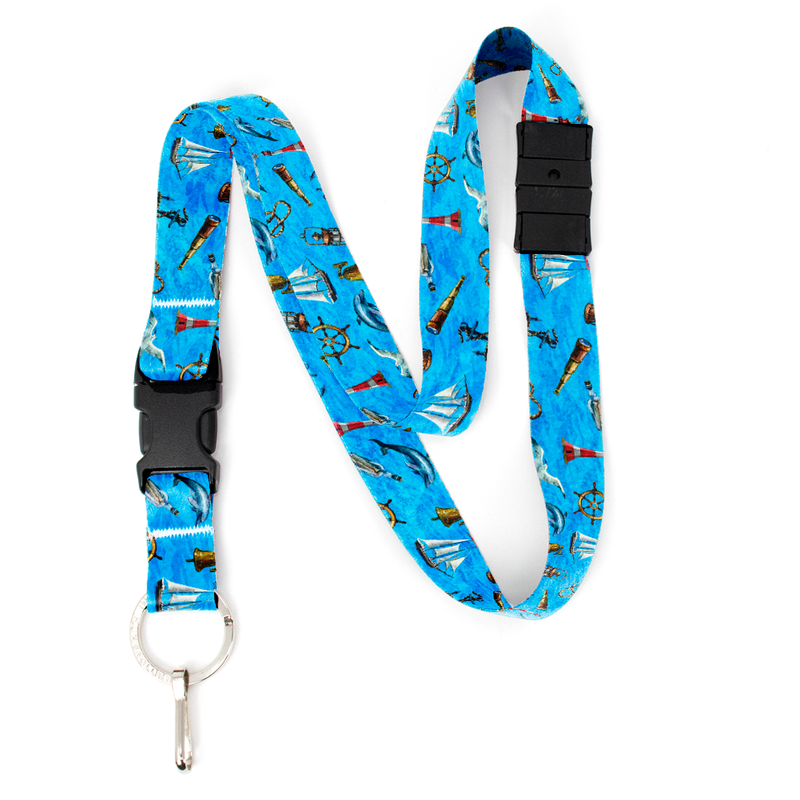 Ocean Breeze Breakaway Lanyard - with Buckle and Flat Ring - Made in the USA