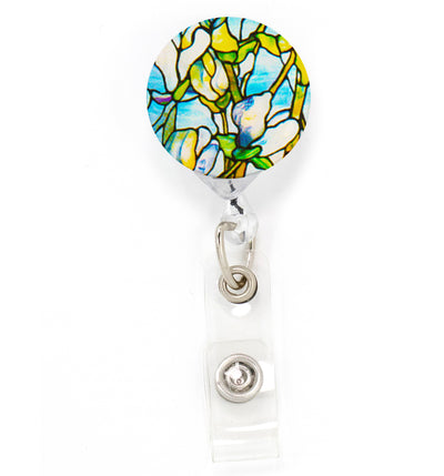 Buttonsmith Tiffany Magnolia Tinker Reel Retractable Badge Reel - Made in the USA - Buttonsmith Inc.