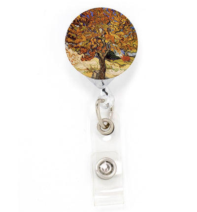 Buttonsmith VanGogh Mulberry Tree Tinker Reel Retractable Badge Reel - Made in the USA - Buttonsmith Inc.