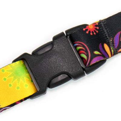 Buttonsmith Bright Floral Premium Lanyard - Made in USA - Buttonsmith Inc.