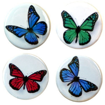 Buttonsmith® 1.25" Butterfly Refrigerator Magnets - Set of 4 - Buttonsmith Inc.