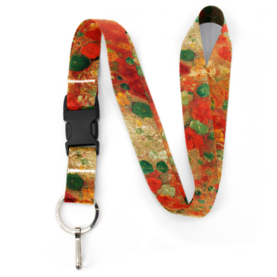 Odilon Nasturtiums  Premium Lanyard - with Buckle and Flat Ring - Made in the USA