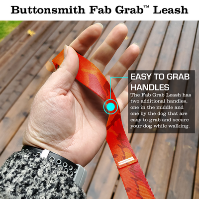 Hunter Orange Camo Fab Grab Leash - Made in USA