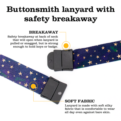 Star Stuff Breakaway Lanyard - with Buckle and Flat Ring - Made in the USA