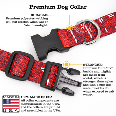 Red Grunge Dog Collar - Made in USA