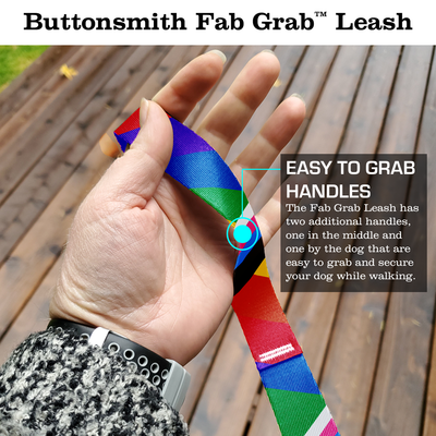 Pride Rainbow Plus Fab Grab Leash - Made in USA