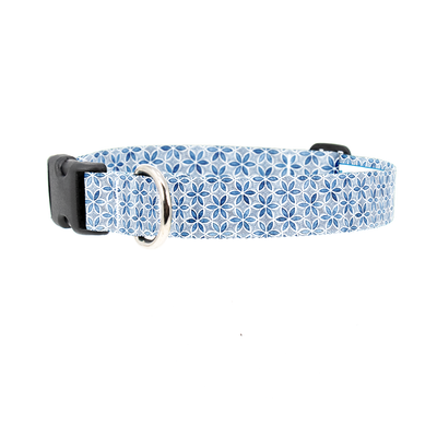 Blue Petals Dog Collar - Made in USA