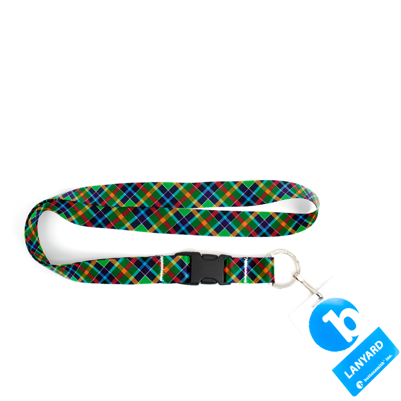 Gallowater Plaid Premium Lanyard - with Buckle and Flat Ring - Made in the USA