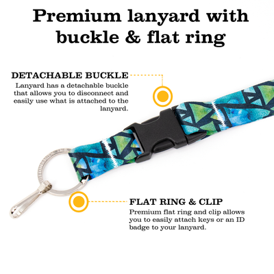 Isosceles Breakaway Lanyard - with Buckle and Flat Ring - Made in the USA