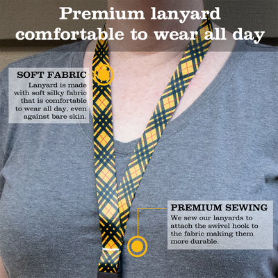 MacLeod of Lewis Plaid Premium Lanyard - with Buckle and Flat Ring - Made in the USA