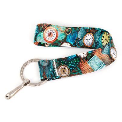 Time Flies Wristlet Lanyard - Short Length with Flat Key Ring and Clip - Made in the USA