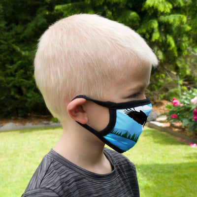Buttonsmith Eagle Flying Child Face Mask with Filter Pocket - Made in the USA - Buttonsmith Inc.