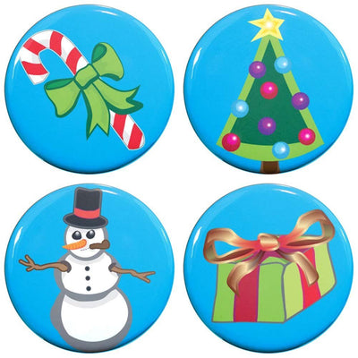 Buttonsmith® 1.25" Christmas Refrigerator Magnets - Set of 4 - Buttonsmith Inc.