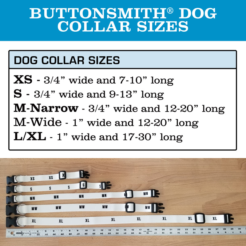 Buttonsmith Aqua Stripes Dog Collar - Made in USA - Buttonsmith Inc.