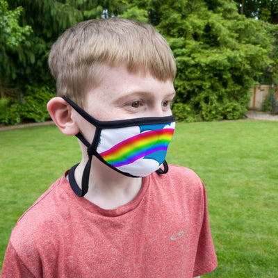 Buttonsmith Rainbow Arches Youth Adjustable Face Mask with Filter Pocket - Made in the USA - Buttonsmith Inc.
